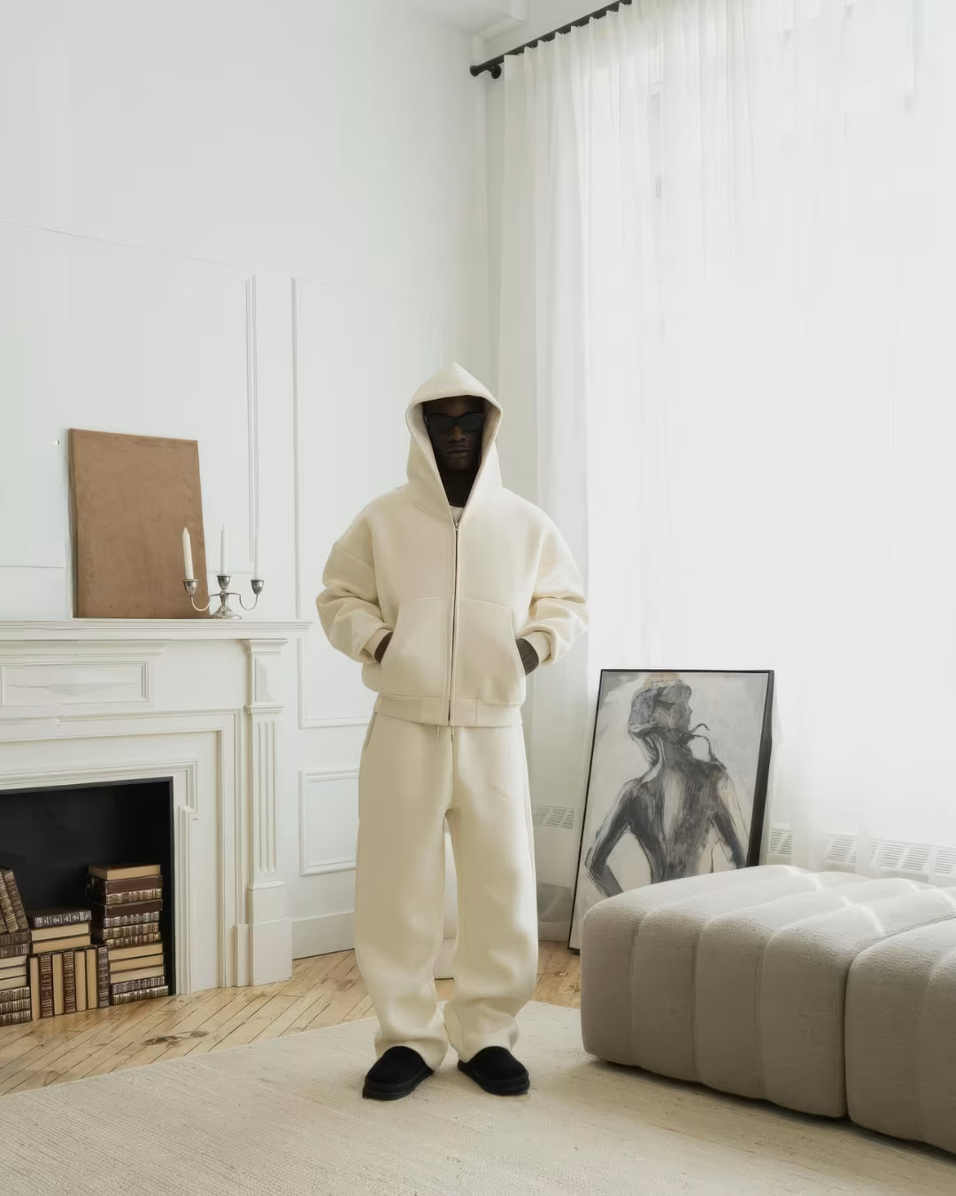 V2 Cloud Zip Hoodie In Apricot