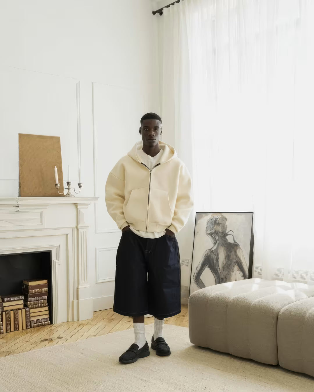 V2 Cloud Zip Hoodie In Apricot