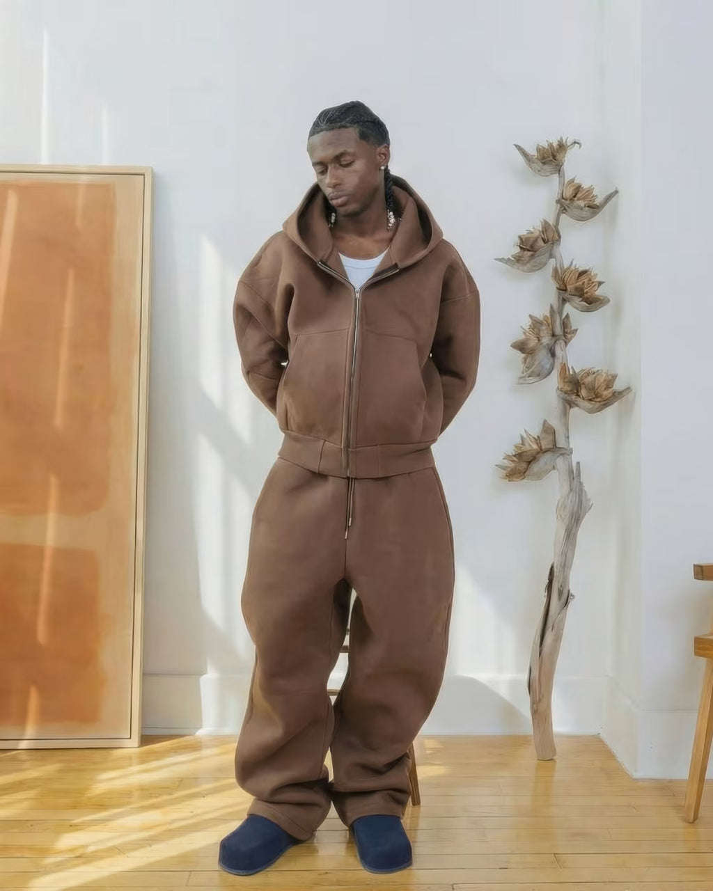 V2 Cloud Zip Hoodie In Mocha