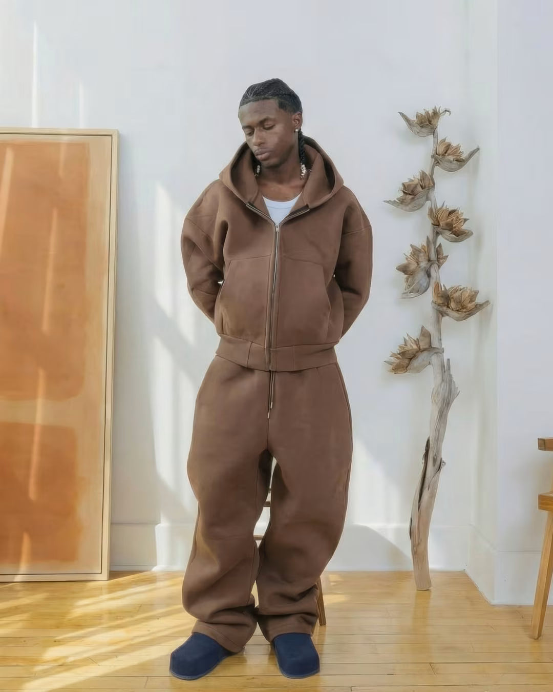 V2 Cloud Zip Hoodie In Mocha