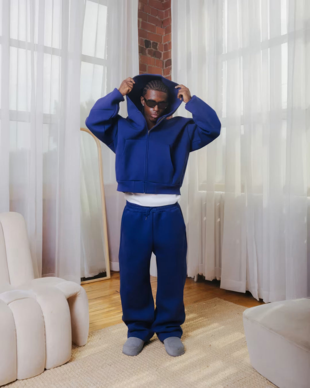 V2 Cloud Zip Hoodie In Navy