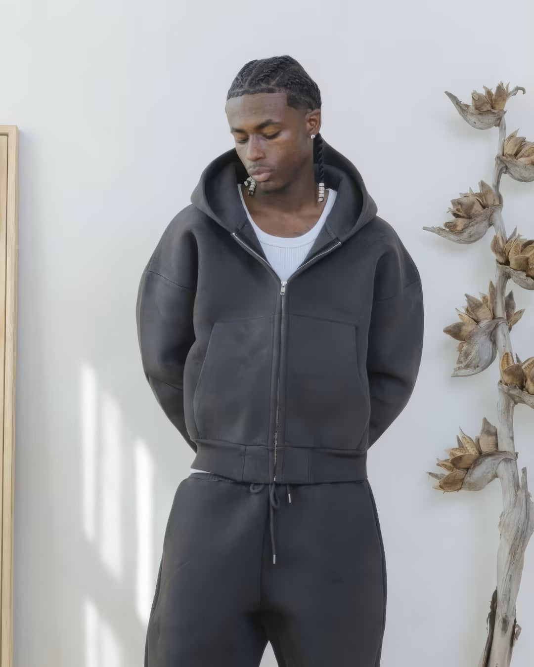 V2 Cloud Zip Hoodie In Pebble