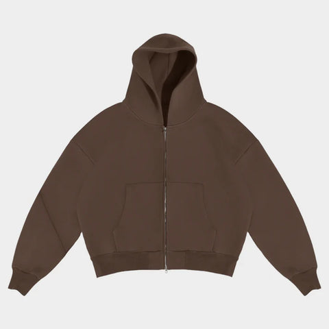 V2 Cloud Zip Hoodie In Mocha